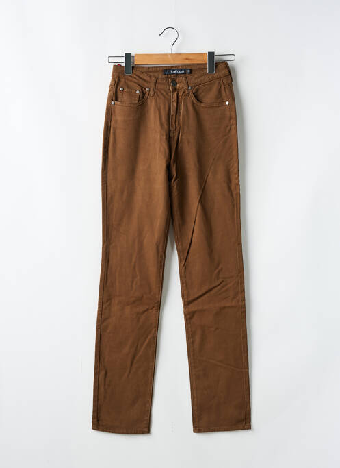 Jeans coupe droite stretch taille normale marron KANOPE femme