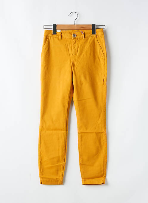 Pantalon chino tissage popeline taille normale orange KANOPE femme