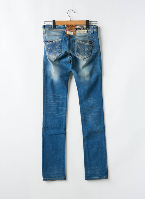 Jeans coupe slim effet usé délavé taille basse bleu KAPORAL femme