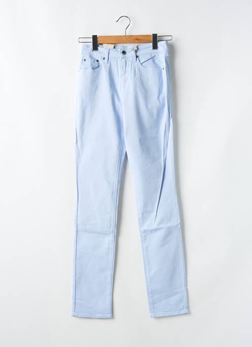 Pantalon slim tissage popeline taille normale bleu KANOPE femme