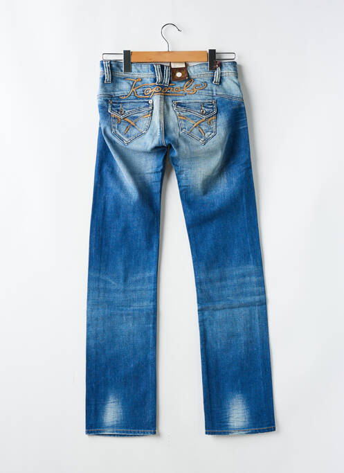 Jeans coupe droite effet usé délavé taille basse bleu KAPORAL femme