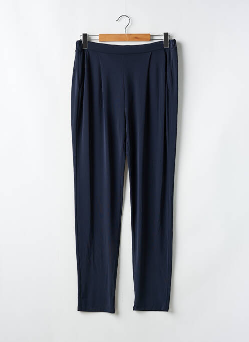 Pantalon droit tissage crêpe taille normale bleu LA FEE MARABOUTEE femme
