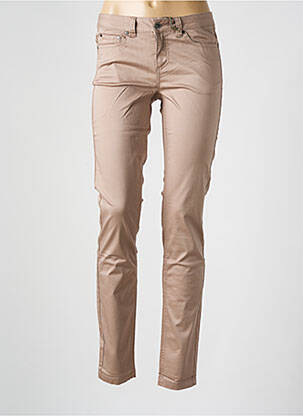 Pantalon slim taille basse taille basse marron LES P'TITES BOMBES femme
