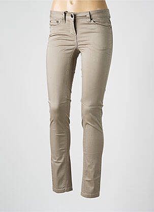 Pantalon slim taille basse taille basse marron LES P'TITES BOMBES femme