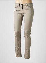 Pantalon slim taille basse taille basse marron LES P'TITES BOMBES femme