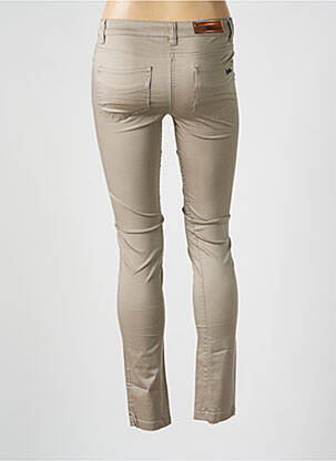 Pantalon slim taille basse taille basse marron LES P'TITES BOMBES femme