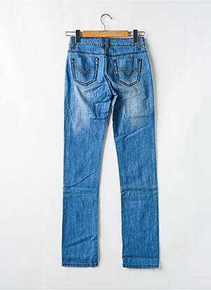Jeans coupe slim effet usé délavé taille basse bleu ONADO femme