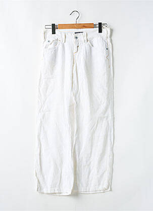 Pantalon droit tissage crêpe taille basse blanc ONLY femme