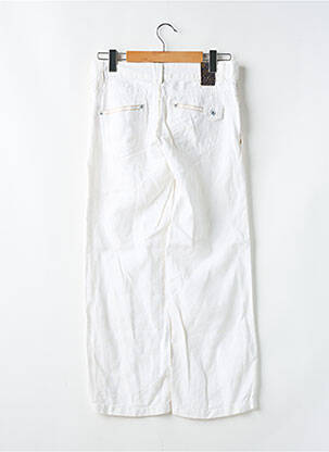 Pantalon droit tissage crêpe taille basse blanc ONLY femme