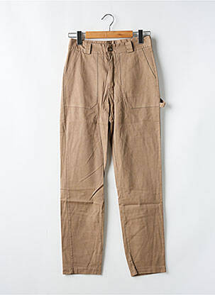 Pantalon droit taille à pinces taille haute marron #OOTD femme