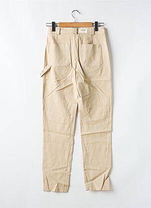 Pantalon droit taille à pinces taille haute beige #OOTD femme