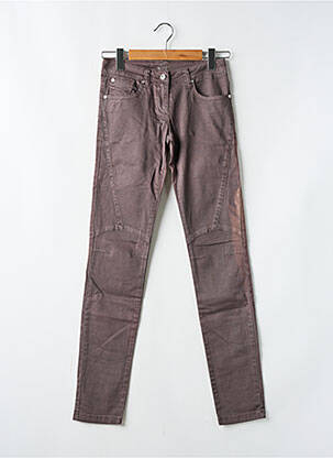 Jeans coupe slim marron LES P'TITES BOMBES pour femme