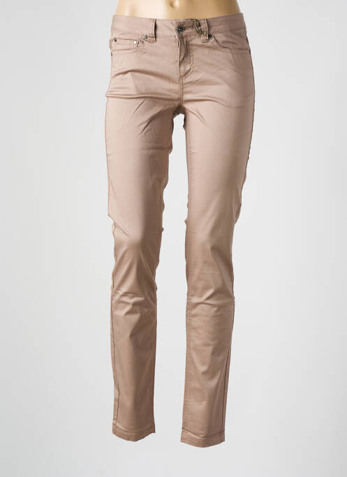 Pantalon slim taille basse taille basse marron LES P'TITES BOMBES femme