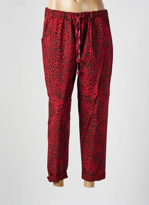 Jogging stretch taille normale rouge MADE IN ITALY femme