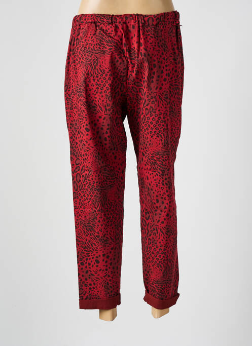 Jogging stretch taille normale rouge MADE IN ITALY femme
