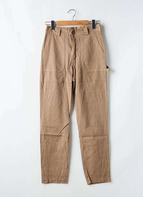 Pantalon droit taille à pinces taille haute marron #OOTD femme