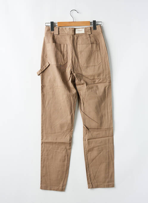 Pantalon droit taille à pinces taille haute marron #OOTD femme