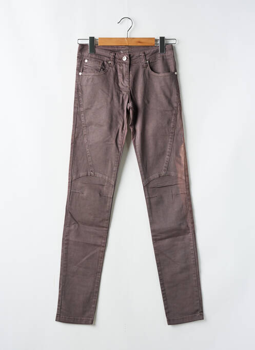 Jeans coupe slim marron LES P'TITES BOMBES pour femme