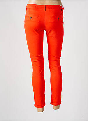 Pantalon chino tissage popeline taille normale orange clair REIKO femme