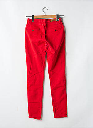 Pantalon chino tissage popeline taille normale rouge REIKO femme