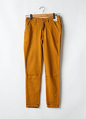 Pantalon chino tissage popeline taille normale marron REIKO femme