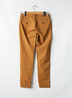 Pantalon chino tissage popeline taille normale marron clair REIKO femme