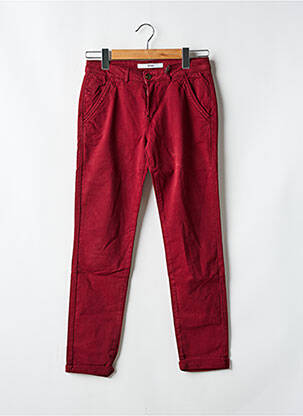 Pantalon chino tissage popeline taille normale rouge fonce REIKO femme