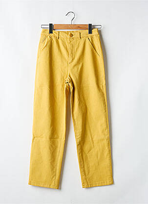 Pantalon chino tissage popeline taille normale jaune REIKO femme