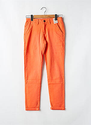 Pantalon chino tissage popeline taille normale orange REIKO femme