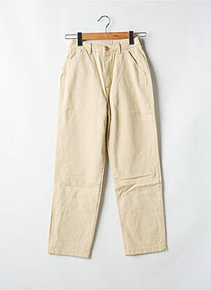 Pantalon chino tissage popeline taille normale beige REIKO femme