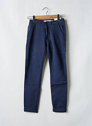 Pantalon chino tissage popeline taille normale bleu REIKO femme