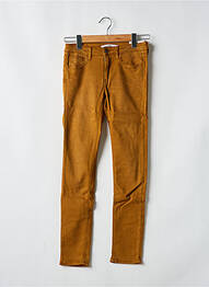 Pantalon slim tissage popeline taille normale marron REIKO femme