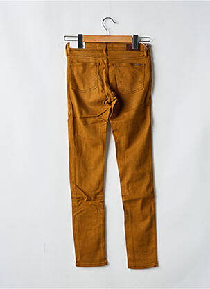 Pantalon slim tissage popeline taille normale marron REIKO femme