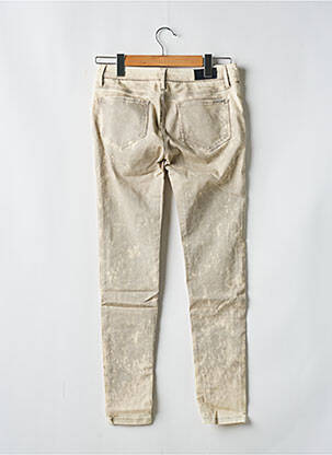 Pantalon slim tissage popeline taille normale beige REIKO femme