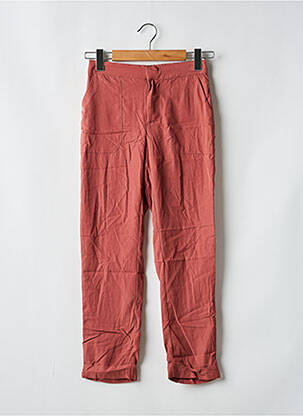Pantalon droit tissage popeline taille normale rose SEE U SOON femme