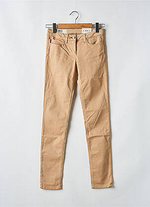 Pantalon slim tissage popeline taille normale marron WAS femme