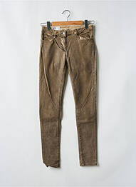 Pantalon slim tissage enduit taille normale marron WAS femme