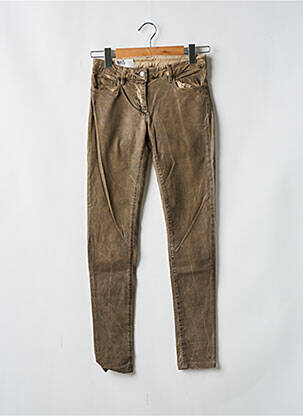 Pantalon slim tissage enduit taille normale marron WAS femme