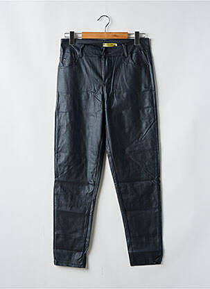Pantalon slim tissage enduit taille normale noir WORLD FASHION femme