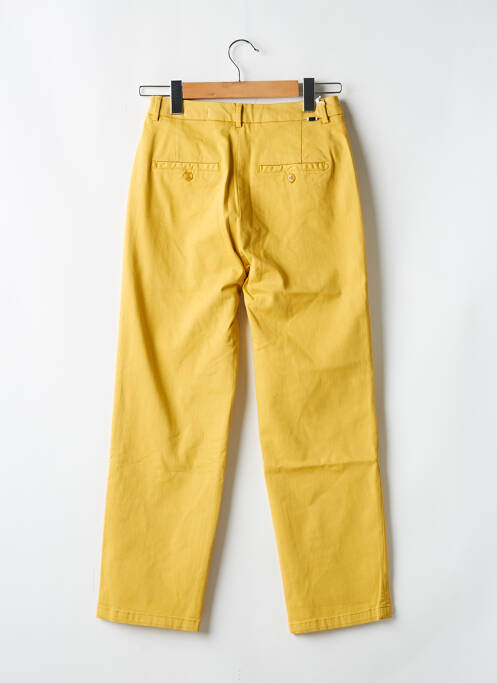 Pantalon chino tissage popeline taille normale jaune REIKO femme