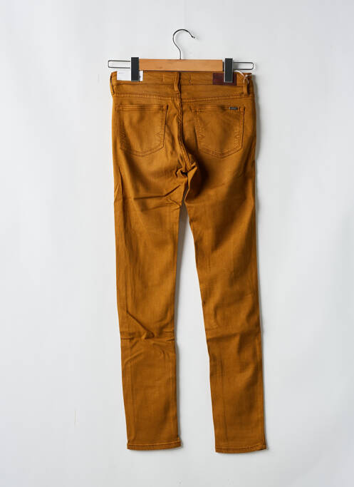 Pantalon slim tissage popeline taille normale marron REIKO femme