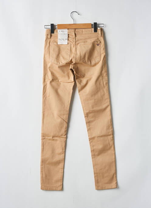 Pantalon slim tissage popeline taille normale marron WAS femme