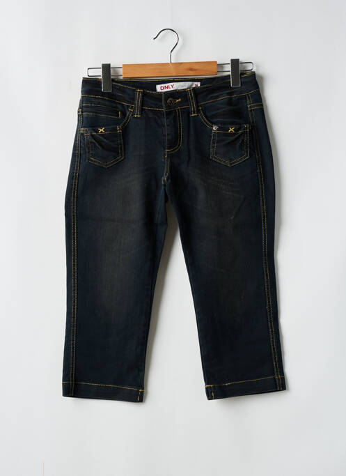 Pantacourt stretch taille normale bleu ONLY femme