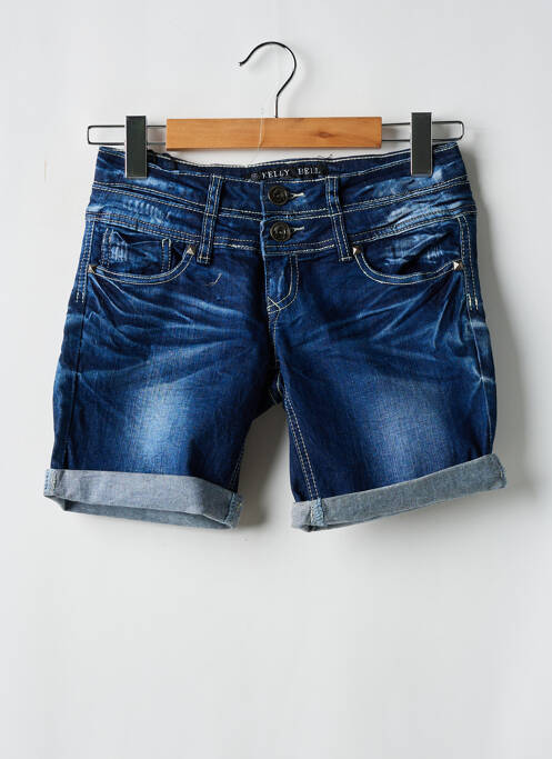 Short tissage denim taille normale bleu KELLY BELL femme