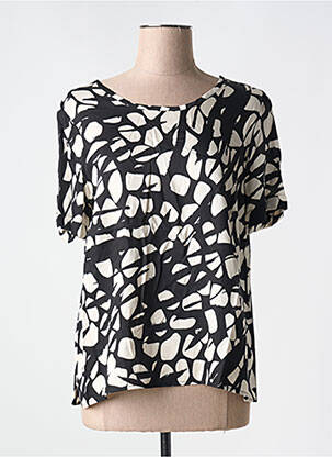 Blouse imprimé fantaisie manches courtes noir GRIFFON femme