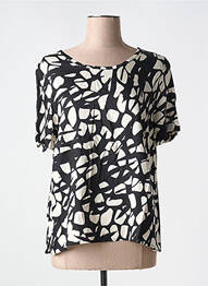 Blouse imprimé fantaisie manches courtes noir GRIFFON femme