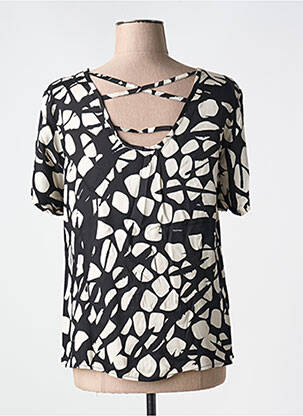 Blouse imprimé fantaisie manches courtes noir GRIFFON femme