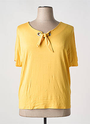 T-shirt col v manches courtes jaune TELMAIL femme