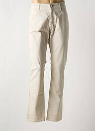 Pantalon droit fermeture zippée sous rabat boutonné beige LA CIBLE ROUGE femme