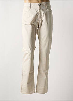 Pantalon droit fermeture zippée sous rabat boutonné beige LA CIBLE ROUGE femme